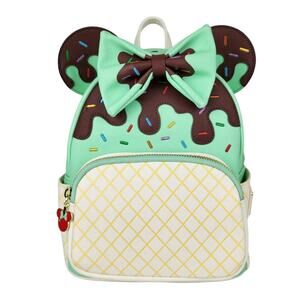 Disney Loungefly Minnie Mouse Mint Chocolate Sundae Mini Backpack